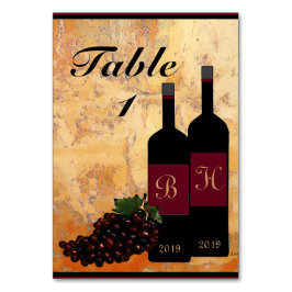 Numeração De Mesa Número do quadro Garrafas e Uvas de Vinho Personal