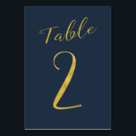 Numeração De Mesa Número elegante de tabela marinho dourado casado<br><div class="desc">Cartão de mesa de recepção de casamento de folha de ouro falsa. A cor de fundo azul do marinho é editável. Você pode alterá-lo depois de pressionar o botão PERSONALIZAR. Você pode encontrar toda a variedade de números ( 1 - 50) aqui: http://bit.ly/2sLMaFh Se precisar de ajuda, entre em contato...</div>