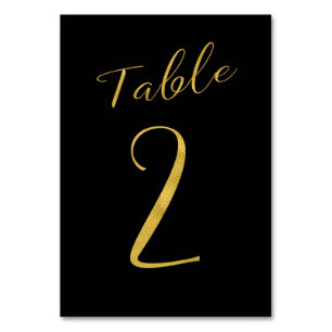 Numeração De Mesa Numero elegante preto de ouro de castigo