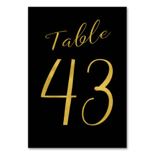 Numeração De Mesa Numero elegante preto de ouro de castigo
