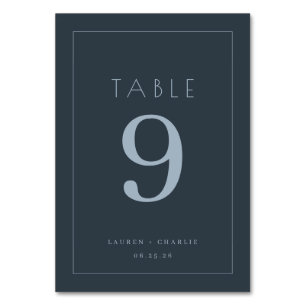 Numeração De Mesa Número Minimalista Azul-Marinho Elegante