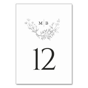 Numeração De Mesa Número Mínimo de Tabela de Casamento de Monograma 