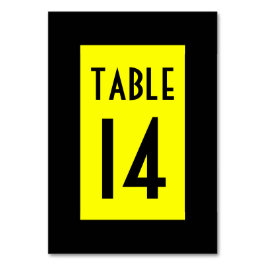 Numeração De Mesa Número Preto e Amarelo