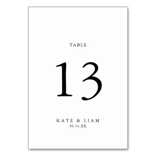 Numeração De Mesa Número preto e branco personalizado da mesa