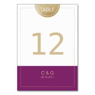 Numeração De Mesa Número simples da mesa de casamento simples, roxa