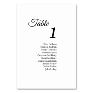 Numeração De Mesa Número Simples de Convidados de Tabela de Caligraf