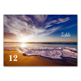 Numeração De Mesa Número tropical da mesa do casamento de praia do