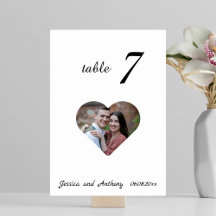 Número Único da Tabela de Casamento de Fotos Branc