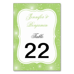 Numeração De Mesa Números brancos da mesa de Starburst dos Sunbursts