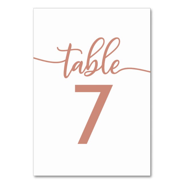 Numeração De Mesa Números da Mesa | Casamento Dourado Rosa Cobre (Frente)