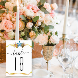 Numeração De Mesa Números da mesa de casamento de polígonos de folha