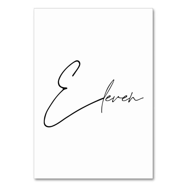 Numeração De Mesa Números da tabela da Mesa Calligráfica Elegante 11 (Frente)