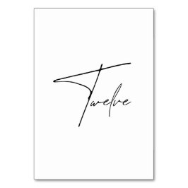 Numeração De Mesa Números da tabela da Mesa Calligráfica Elegante 12