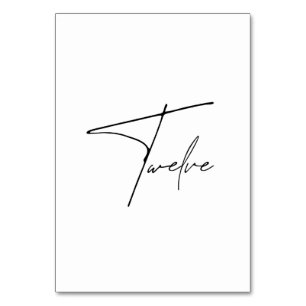 Numeração De Mesa Números da tabela da Mesa Calligráfica Elegante 12