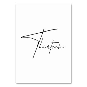 Numeração De Mesa Números da tabela da Mesa Calligráfica Elegante 13