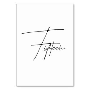 Numeração De Mesa Números da tabela da Mesa Calligráfica Elegante 15