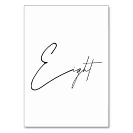 Numeração De Mesa Números da tabela Mesa 8 caligráfica Elegante