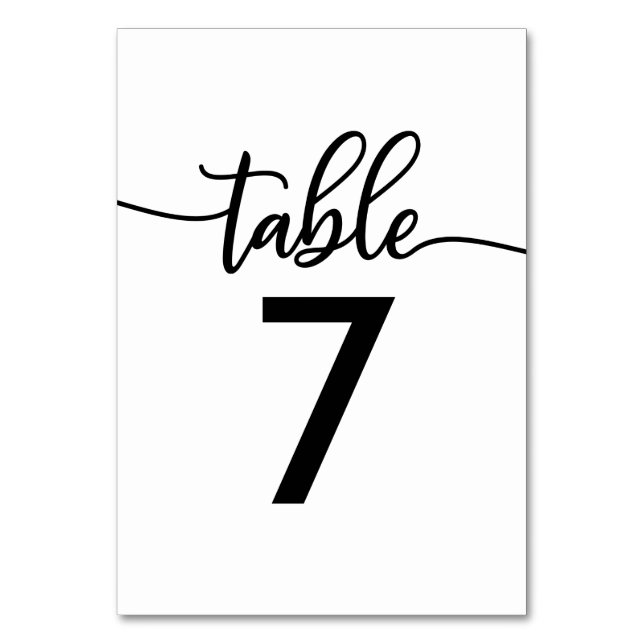 Numeração De Mesa Números das Mesas | Casamento Elegante em Preto e  (Frente)