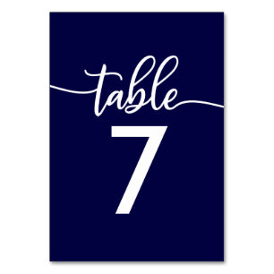 Numeração De Mesa Números das Mesas Elegante Casamento Azul-Marinh