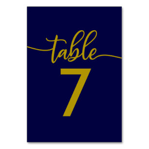 Numeração De Mesa Números das Mesas Elegante Casamento Azul Marinh