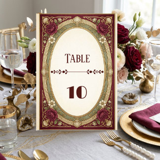 Numeração De Mesa Números de Mesa Arte Nova Vintage Casamento Borgon