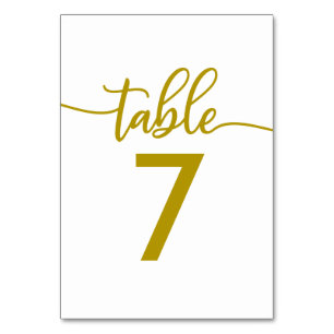 Numeração De Mesa Números de Mesa Casamento com Letra Dourada Eleg