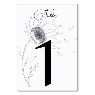 Numeração De Mesa Números de Mesa Casamento Girassol Minimalista