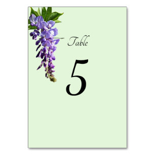Numeração De Mesa Números de Mesa com Aquarela de Wistéria Roxa
