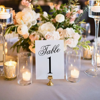 Numeração De Mesa Números de Mesa de Casamento com Letra Minimaista