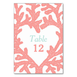 Numeração De Mesa Números De Mesa De Casamento De Coral Heart Aqua B