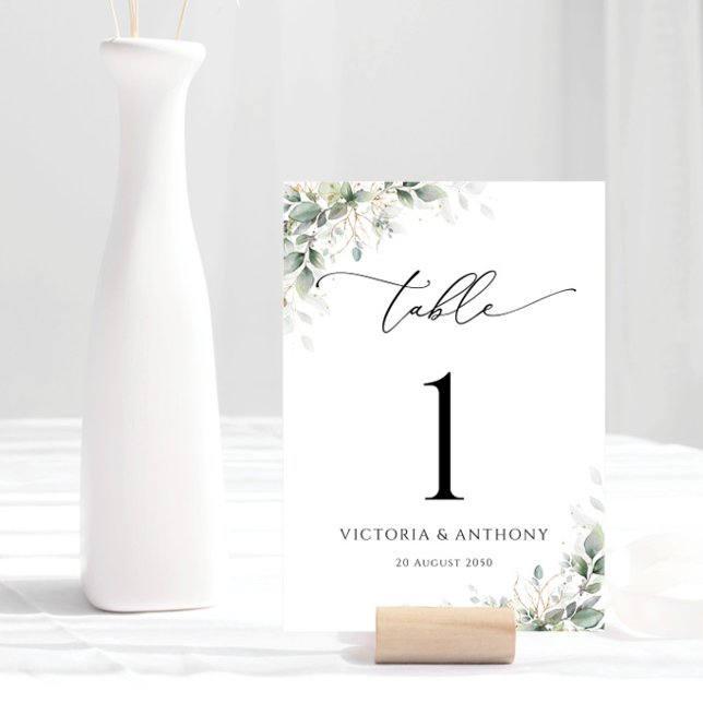 Numeração De Mesa Números de Mesa de Casamento de Eucalipto Mínimo (Criador carregado)