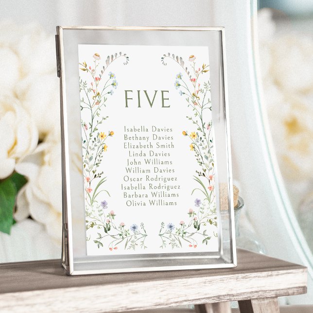 Numeração De Mesa Números De Mesa De Casamento De Flores Selvagens (Criador carregado)