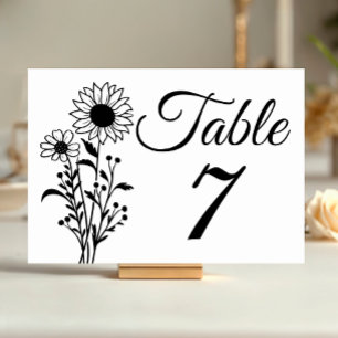 Numeração De Mesa Números de mesa de casamento de girassol flores si