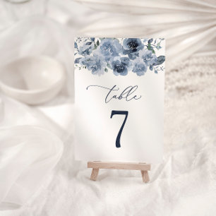 Numeração De Mesa Números de Mesa de Casamento de Rosas Azul Empoeir