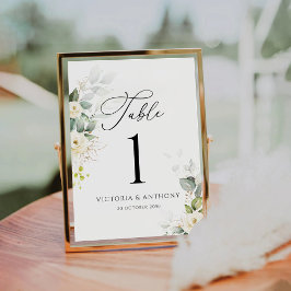 Numeração De Mesa Números de Mesa de Casamento de Rosas Brancas Gree