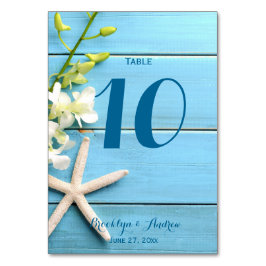 Numeração De Mesa Números De Mesa De Casamento De Starfish Com Orquí