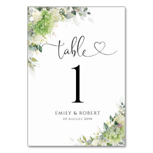 Numeração De Mesa Números de Mesa de Casamento Elegantes Hortênsias