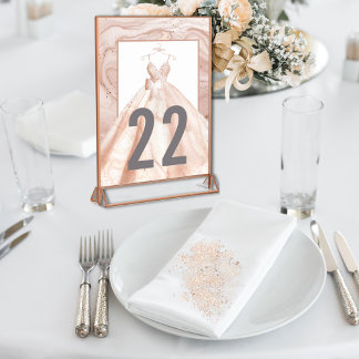 Numeração De Mesa Números de Mesa de Casamento em Aquarela Rose Gold