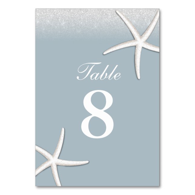 Numeração De Mesa Números de Mesa de Casamento Estrela do Mar Azul E (Frente)