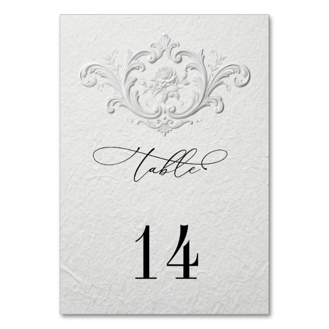 Numeração De Mesa Números de Mesa de Casamento Florais Relevo Falso (Frente)