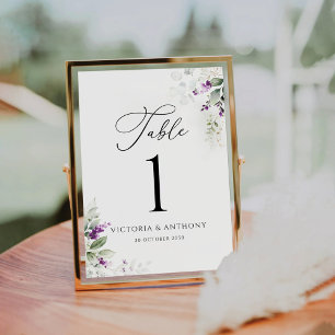 Numeração De Mesa Números de Mesa de Casamento Lavanda Greenery Roxa