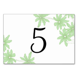 Numeração De Mesa Números de Mesa de Casamento Margaridas Verde Clar