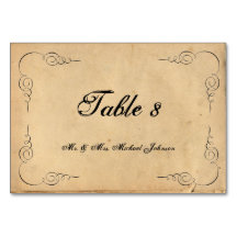 Números de Mesa de Convidados em Papel Marrom Grun