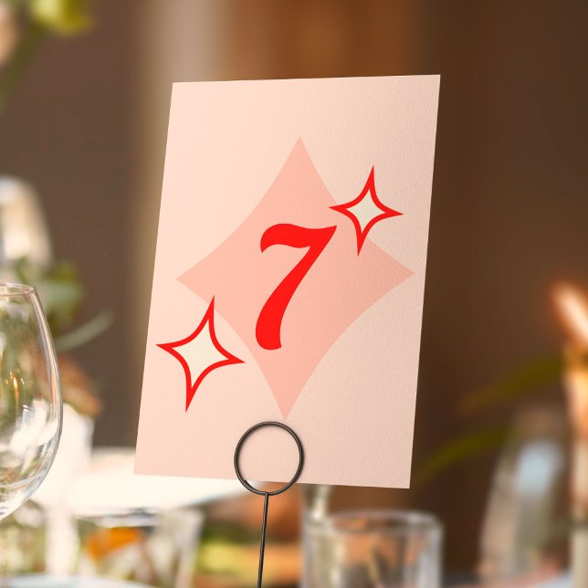 Numeração De Mesa Números de Mesa de Lanchonete Retrô (Retro Diner Themed Wedding Table Number)