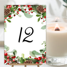 Números de Mesa de Natal com Frutas de Inverno Cas