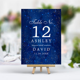 Numeração De Mesa Números de Mesa Galáxia de Aquarela Estrelas Cósmi