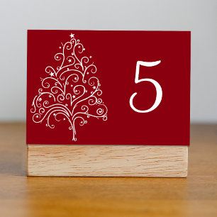 Numeração De Mesa Números de Mesa para Casamento de Inverno com Árvo
