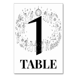 Numeração De Mesa Números de Mesa para Festa de Disco Minimalista Ca