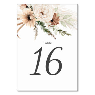 Numeração De Mesa Números de Tabela Boho Floral