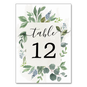 Numeração De Mesa Números de Tabela Casada Eucalyptus Azul Dusty